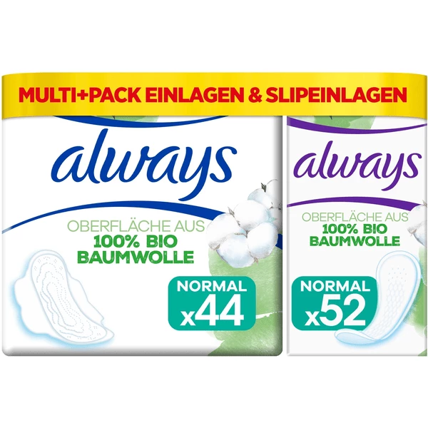 Always® Always Binden Und Slipeinlagen Cotton Protection Monatspaket, 96 Stück (2 X 22 Binden + 52 Slipeinlagen) 3 Always® Always Binden Und Slipeinlagen Cotton Protection Monatspaket, 96 Stück (2 X 22 Binden + 52 Slipeinlagen)