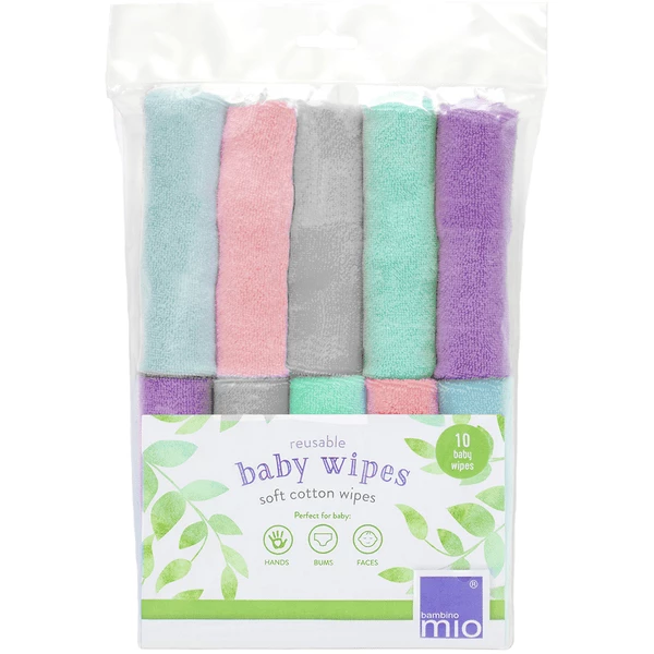 Bambino Mio Feuchttücher Wiederverwendbar, 10er Packung, Wolke 3 Bambino Mio Feuchttücher Wiederverwendbar, 10er Packung, Wolke