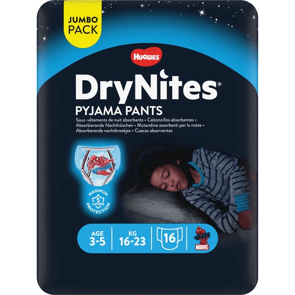 Huggies DryNites Pyjama Pants Einweg Jungen In Marvel Design 3-5 Jahre Jumbopack 3 Huggies DryNites Pyjama Pants Einweg Jungen In Marvel Design 3-5 Jahre Jumbopack