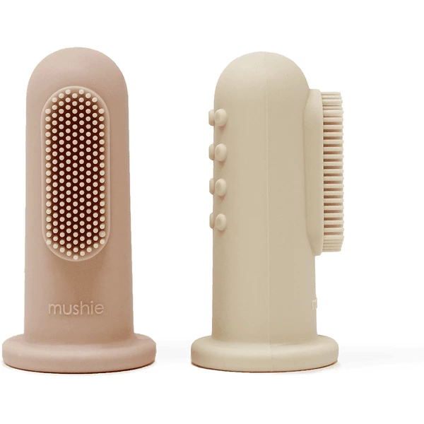 Mushie Fingerzahnbürste Beige / Sand 3 Mushie Fingerzahnbürste Beige / Sand