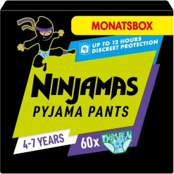 NINJAMAS Pyjama Pants Monatsbox Für Jungs, 4-7 Jahre, 60 Stück