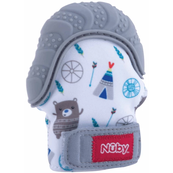 Nuby Nûby Beißhandschuh Happy Hands In Grau 3 Nuby Nûby Beißhandschuh Happy Hands In Grau