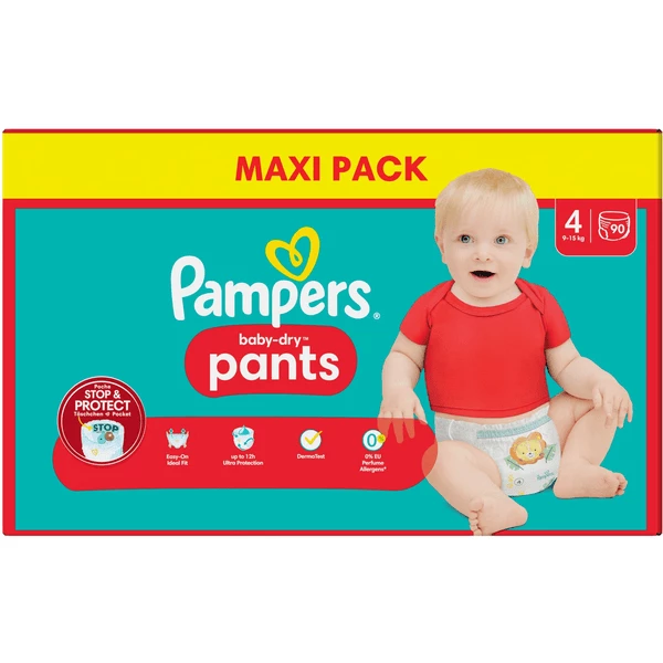 Pampers® Pampers Baby-Dry Pants, Gr. 4 Maxi 9-15 Kg, Maxi Pack (1 X 90 Pants) 3 Pampers® Pampers Baby-Dry Pants, Gr. 4 Maxi 9-15 Kg, Maxi Pack (1 X 90 Pants)