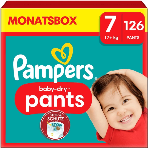 Pampers® Pampers Baby-Dry Pants, Gr. 7 Extra Large, 17kg+, Monatsbox (1 X 126 Pants) 3 Pampers® Pampers Baby-Dry Pants, Gr. 7 Extra Large, 17kg+, Monatsbox (1 X 126 Pants)