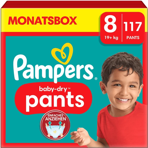 Pampers® Pampers Baby-Dry Pants, Gr. 8 Extra Large, 19kg+, Monatsbox (1 X 117 Pants) 3 Pampers® Pampers Baby-Dry Pants, Gr. 8 Extra Large, 19kg+, Monatsbox (1 X 117 Pants)