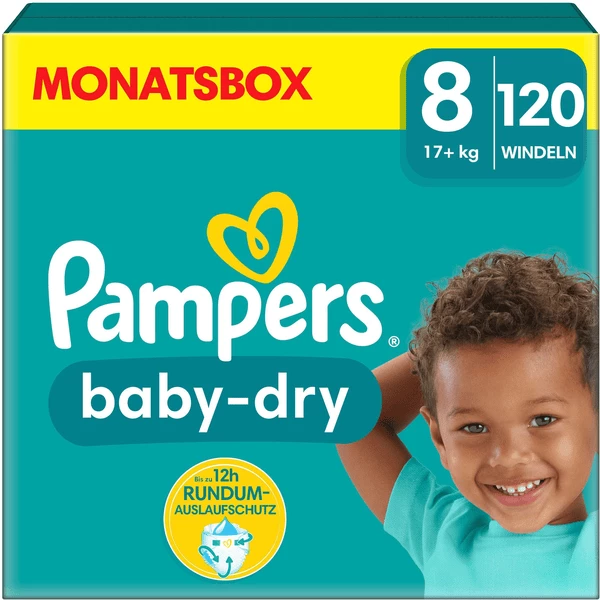 Pampers® Pampers Baby-Dry Windeln, Gr. 8, 17+kg, Monatsbox (1 X 120 Windeln) 3 Pampers® Pampers Baby-Dry Windeln, Gr. 8, 17+kg, Monatsbox (1 X 120 Windeln)