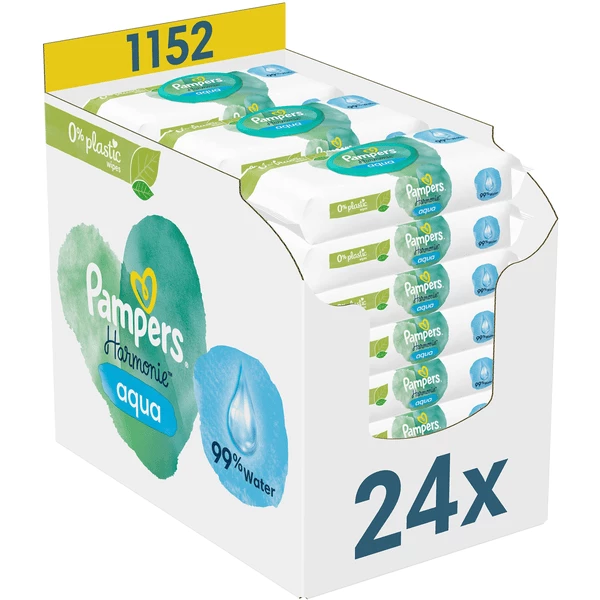 Pampers® Pampers Feuchttücher Harmonie Aqua, 1.152 Tücher (24 X 48 Stk) 3 Pampers® Pampers Feuchttücher Harmonie Aqua, 1.152 Tücher (24 X 48 Stk)