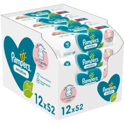 Pampers® Pampers Feuchttücher Sensitive 624 Tücher (12 X 52 Stk)