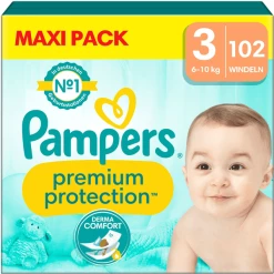 Pampers® Pampers Premium Protection, Gr. 3 Midi, 6-10kg, Maxi Pack (1x 102 Windeln)