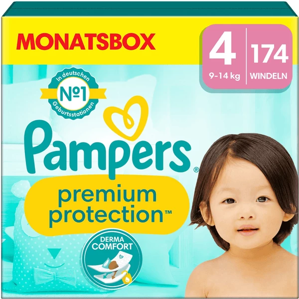 Pampers® Pampers Premium Protection, Gr. 4 Maxi, 9-14kg, Monatsbox (1x 174 Windeln) 3 Pampers® Pampers Premium Protection, Gr. 4 Maxi, 9-14kg, Monatsbox (1x 174 Windeln)