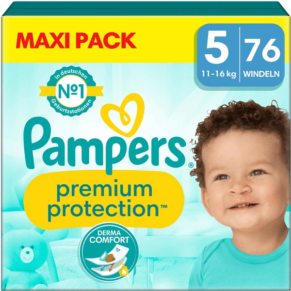 Pampers® Pampers Premium Protection, Gr. 5 Junior, 11-16kg, Maxi Pack (1x 76 Windeln) 3 Pampers® Pampers Premium Protection, Gr. 5 Junior, 11-16kg, Maxi Pack (1x 76 Windeln)
