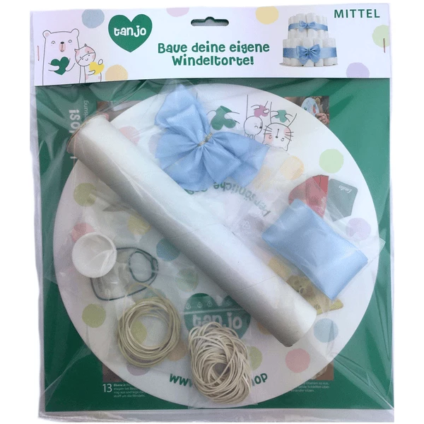 Tanjo Bausatz Mittlere Windeltorte Hellblau 3 Tanjo Bausatz Mittlere Windeltorte Hellblau