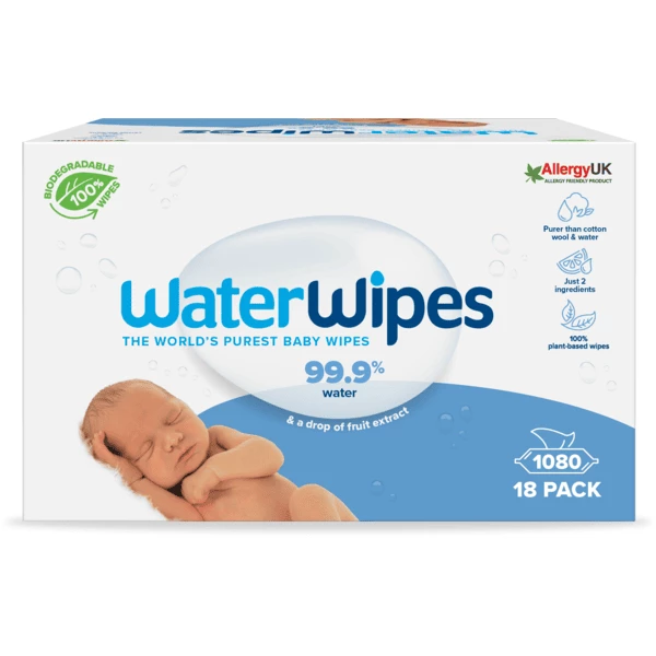 WaterWipes Babyfeuchttücher, Biologisch Abbaubar, 1080 Tücher (18 X 60 Stk) 3 WaterWipes Babyfeuchttücher, Biologisch Abbaubar, 1080 Tücher (18 X 60 Stk)