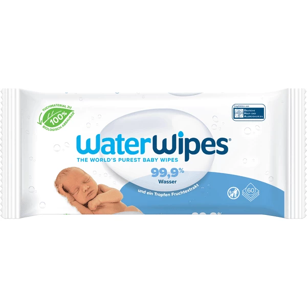 WaterWipes Babyfeuchttücher, Biologisch Abbaubar, 60 Tücher 3 WaterWipes Babyfeuchttücher, Biologisch Abbaubar, 60 Tücher